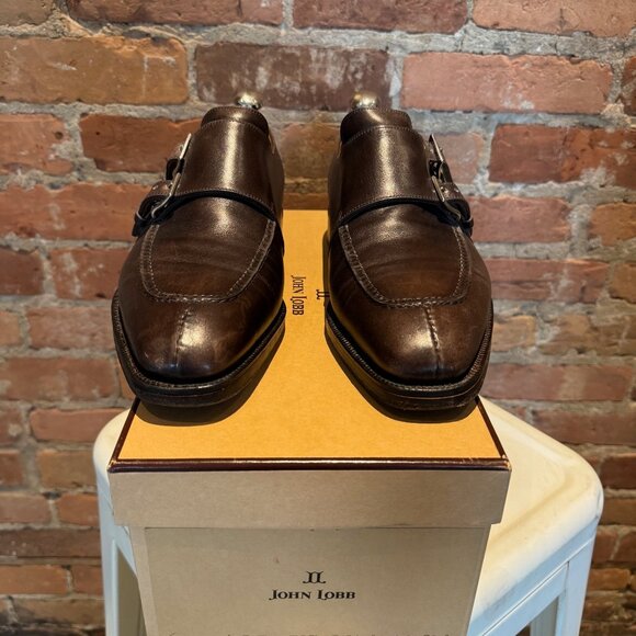 John Lobb The Millennial Double Monk Strap Shoes – Burnt Almond Calf - Picture 2 of 6